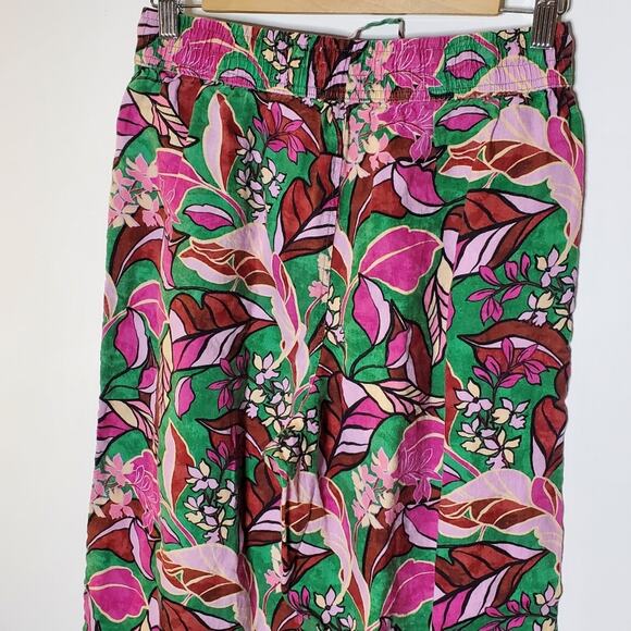 Cynthia Rowley 100% Linen Bright Colorful wide leg Pull on casual pants Size med - Picture 9 of 11